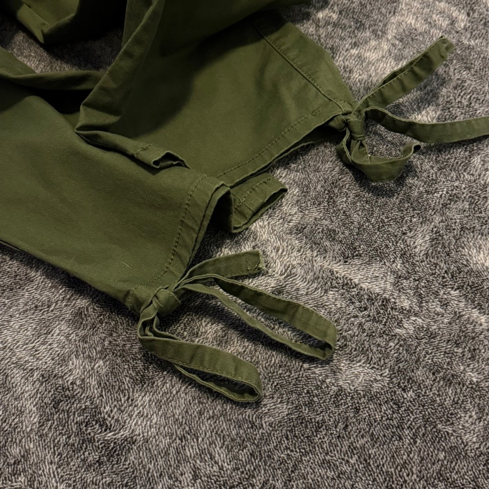 NVFelix TY925 Women Olive Green Cargo Pants Multi Pocket Tie Cuff Size L - Picture 5 of 8